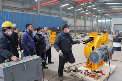 squeeze hose pump customer visit our factory