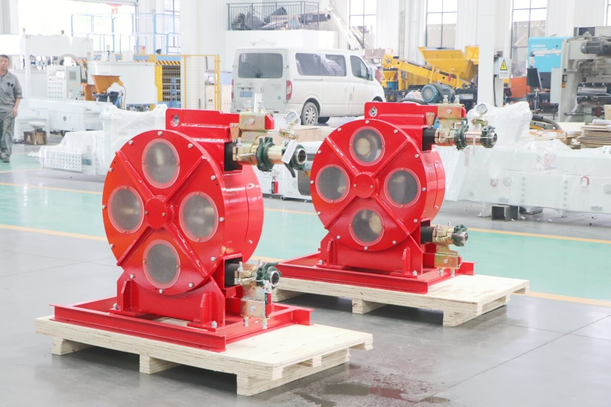 Peristaltic hose pumps for tunnel bore machinery